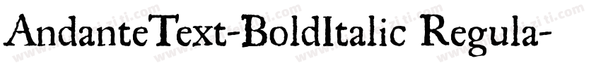 AndanteText-BoldItalic Regula字体转换